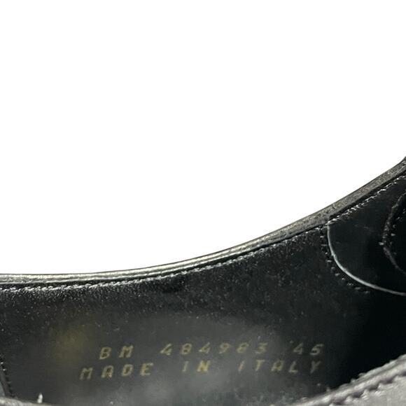 Saint Laurent Paris Black Silver Studded Derby Shoes Mens Size 45 / US 12